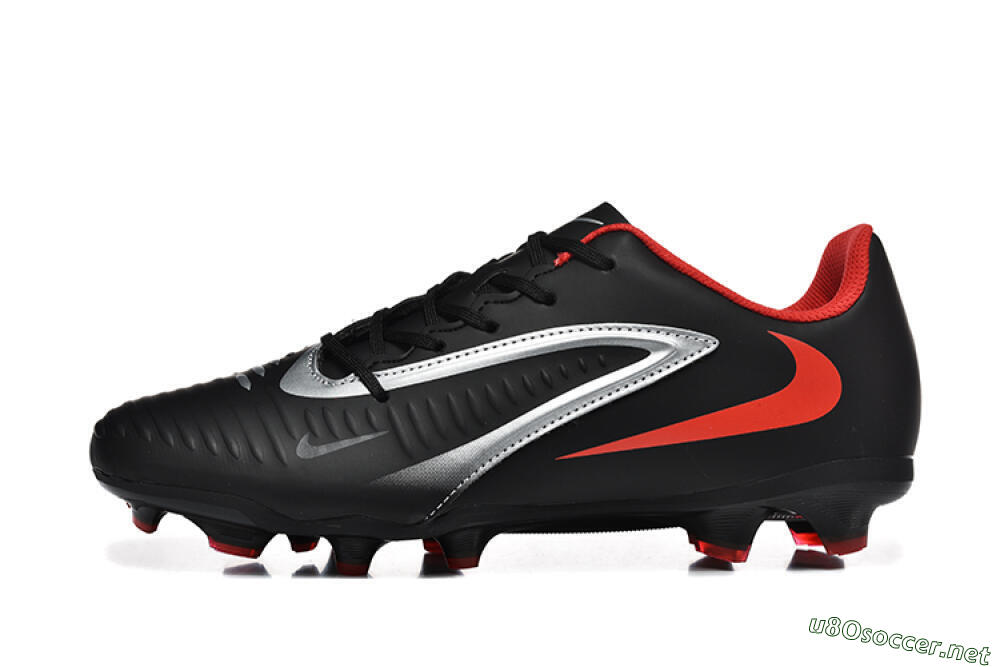 Men's Nike Phantom 6 Elite FG Football Boots - Black/Silver/Red 0