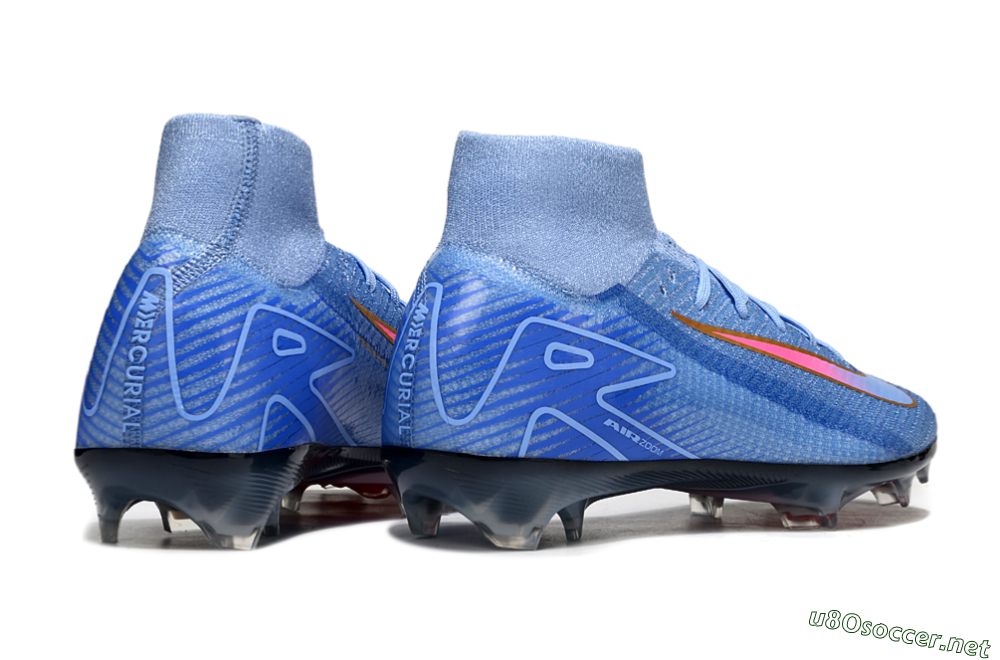 Unisex Nike Air Zoom Mercurial Superfly 10 Elite FG Football Boots - Blue/Pink/Gold 6
