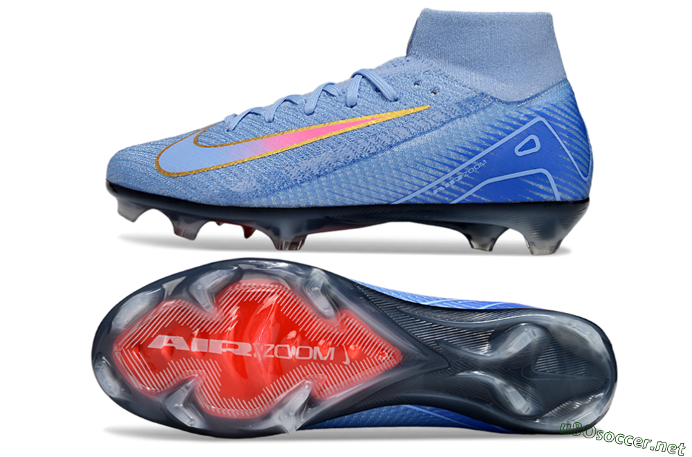 Unisex Nike Air Zoom Mercurial Superfly 10 Elite FG Football Boots - Blue/Pink/Gold 1