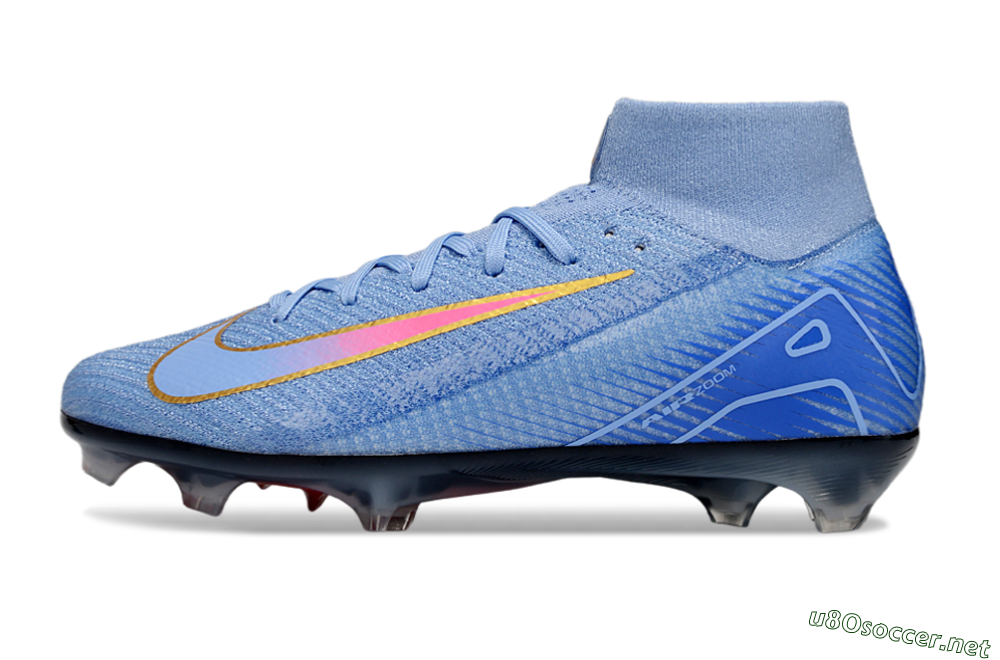 Unisex Nike Air Zoom Mercurial Superfly 10 Elite FG Football Boots - Blue/Pink/Gold 0