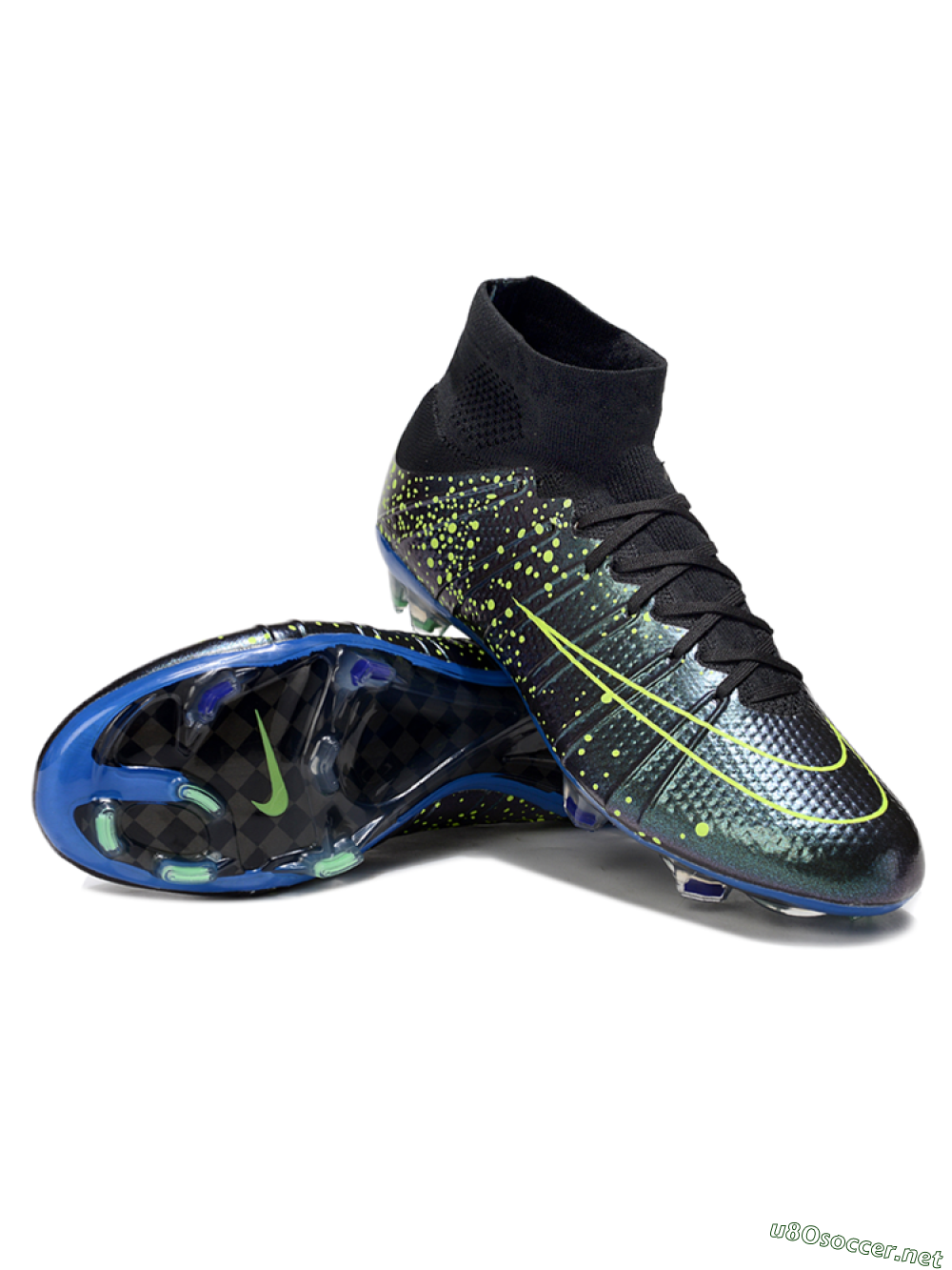 Men's Nike Zoom Mercurial Superfly 4 Elite FG Football Boots - Black/Yellow/Blue 4
