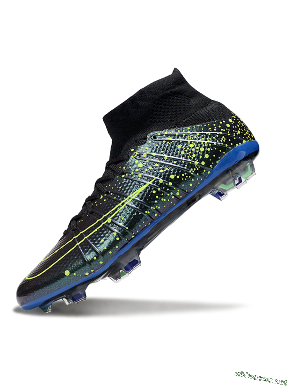 Men's Nike Zoom Mercurial Superfly 4 Elite FG Football Boots - Black/Yellow/Blue 6