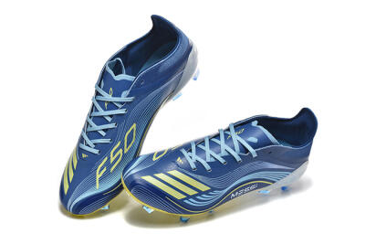 Men's Messi x Adidas F50 Elite FG Football Boots - Blue/Jade/Yellow