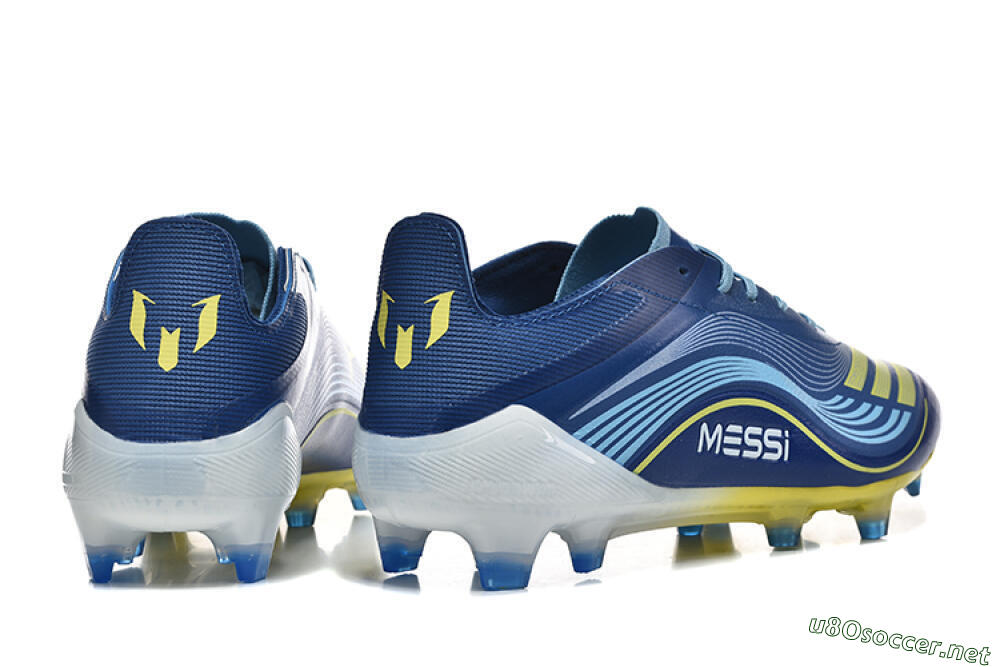 Men's Messi x Adidas F50 Elite FG Football Boots - Blue/Jade/Yellow 9