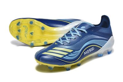 Men's Messi x Adidas F50 Elite FG Football Boots - Blue/Jade/Yellow