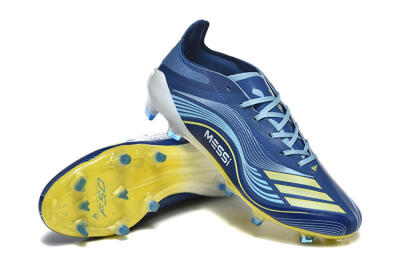 Men's Messi x Adidas F50 Elite FG Football Boots - Blue/Jade/Yellow