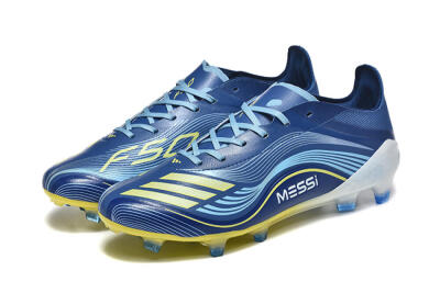 Men's Messi x Adidas F50 Elite FG Football Boots - Blue/Jade/Yellow