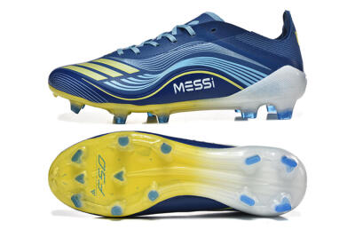 Men's Messi x Adidas F50 Elite FG Football Boots - Blue/Jade/Yellow