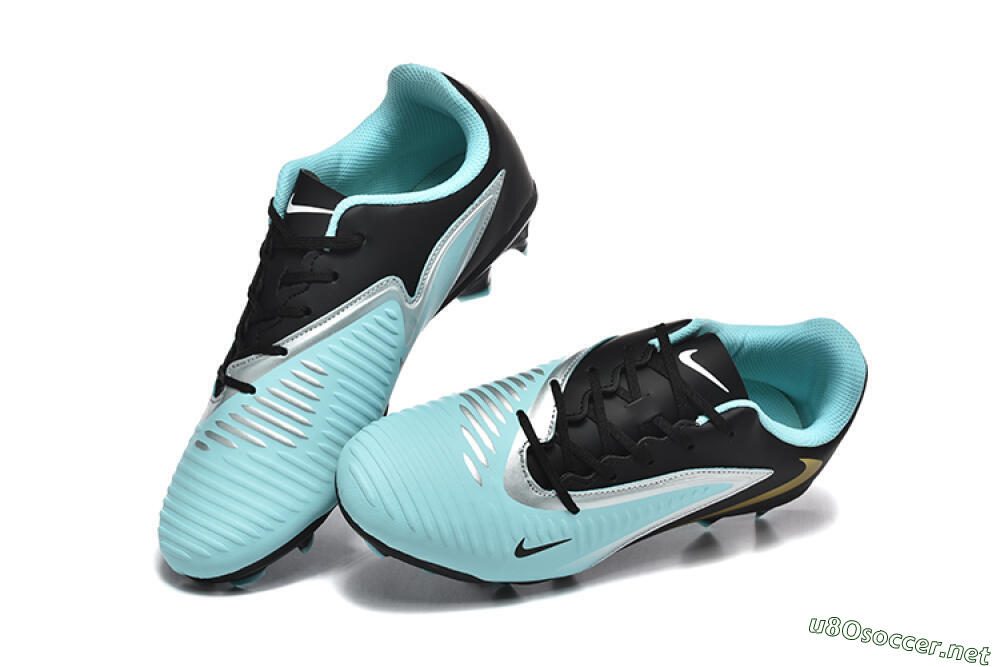 Men's Nike Phantom 6 Elite Low FG Football Boots - Jade/Black/Silver/Gold 6