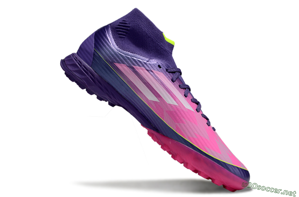 Men's Adidas F50+ Elite Mid TF Football Shoes - Pink/Yellow/Purple 4