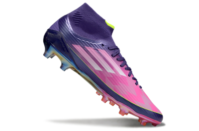 Men's Adidas F50+ Elite Mid FG Football Boots - Pink/Yellow/Purple