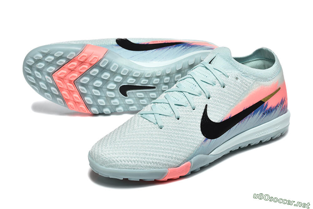 Men's Nike Air Zoom Mercurial Vapor 16 Elite TF Football Shoes - Jade/Black/Pink 3