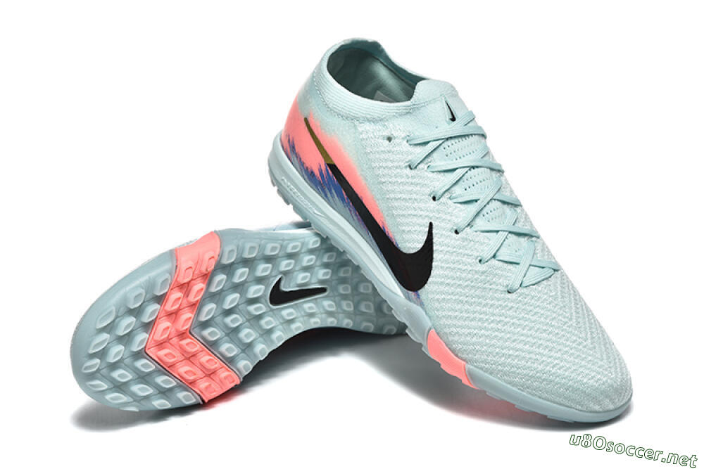 Men's Nike Air Zoom Mercurial Vapor 16 Elite TF Football Shoes - Jade/Black/Pink 4