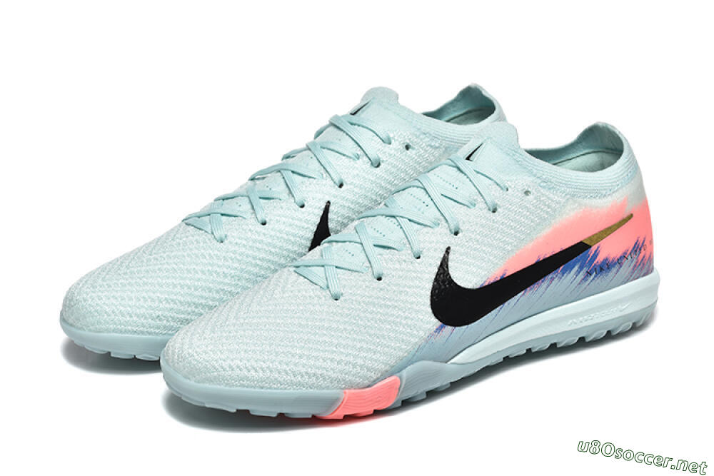 Men's Nike Air Zoom Mercurial Vapor 16 Elite TF Football Shoes - Jade/Black/Pink 5