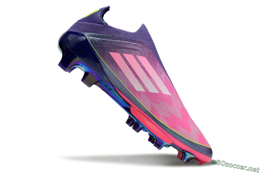 Men's Adidas F50+ Lightstrike Pro Laceless FG Football Boots - Pink/Yellow/Purple 4