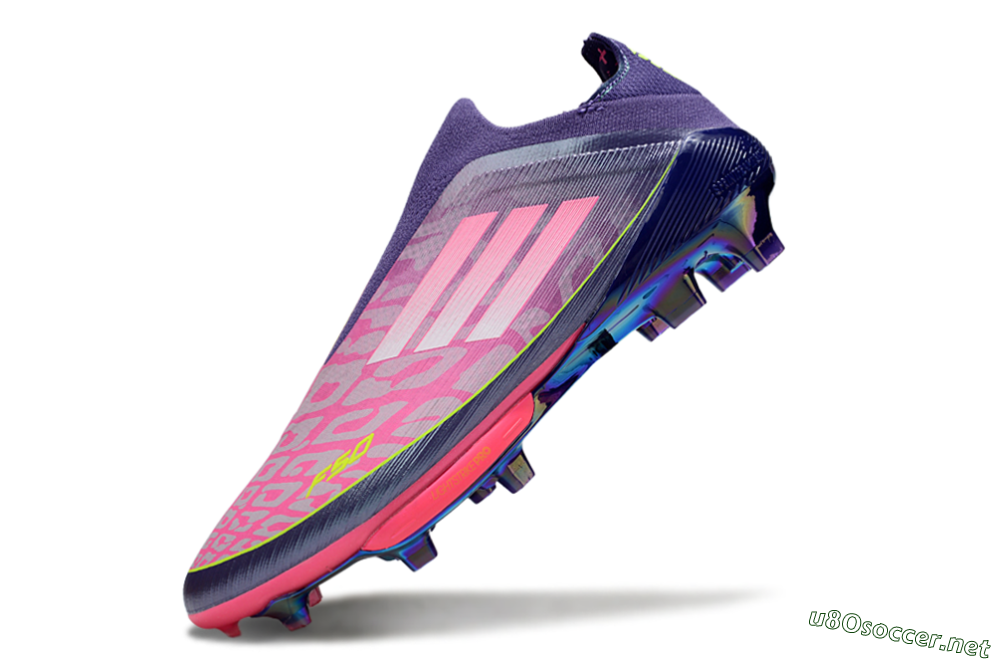 Men's Adidas F50+ Lightstrike Pro Laceless FG Football Boots - Pink/Yellow/Purple 5