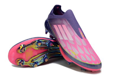 Men's Adidas F50+ Lightstrike Pro Laceless FG Football Boots - Pink/Yellow/Purple