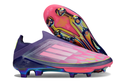 Men's Adidas F50+ Lightstrike Pro Laceless FG Football Boots - Pink/Yellow/Purple