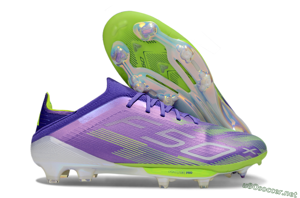 Unisex Adidas F50+ Lightstrike Pro FG Football Boots - Purple/Yellow/White 2