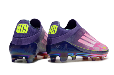 Men's Adidas F50+ Elite Laceless FG Football Boots - Pink/Yellow/Purple