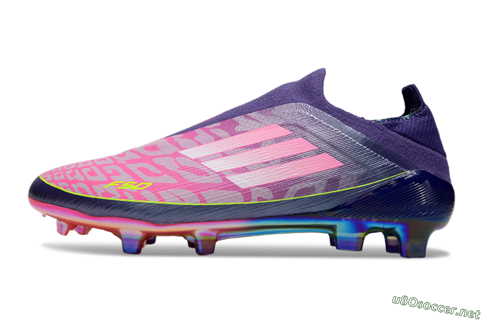 Men's Adidas F50+ Elite Laceless FG Football Boots - Pink/Yellow/Purple 0