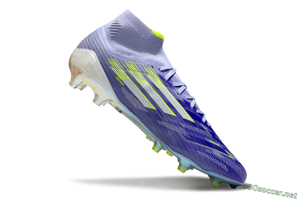 Men's Adidas F50+ Elite Mid FG Football Boots - Blue/Silver/Yellow 4