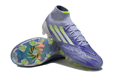 Men's Adidas F50+ Elite Mid FG Football Boots - Blue/Silver/Yellow