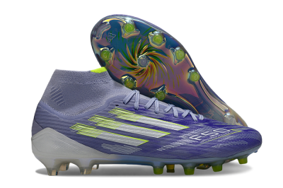 Men's Adidas F50+ Elite Mid FG Football Boots - Blue/Silver/Yellow
