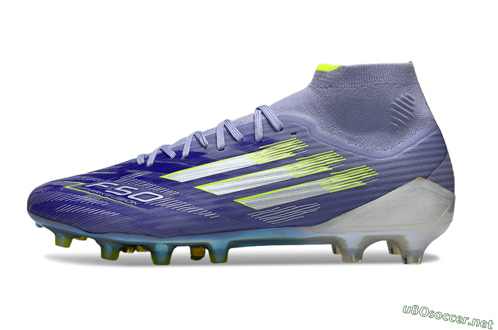 Men's Adidas F50+ Elite Mid FG Football Boots - Blue/Silver/Yellow 0