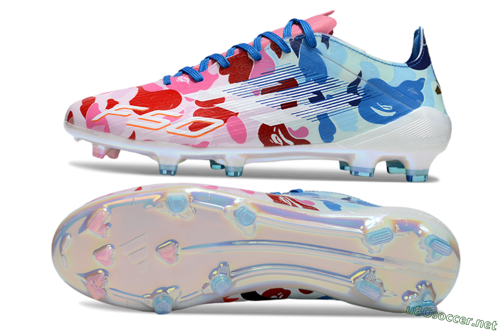 Men's Adidas F50+ Elite FG Football Boots - Pink/White/Red/Blue 1