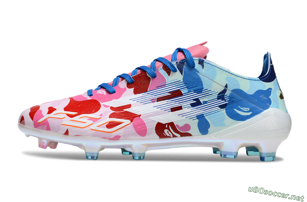 Men's Adidas F50+ Elite FG Football Boots - Pink/White/Red/Blue 0