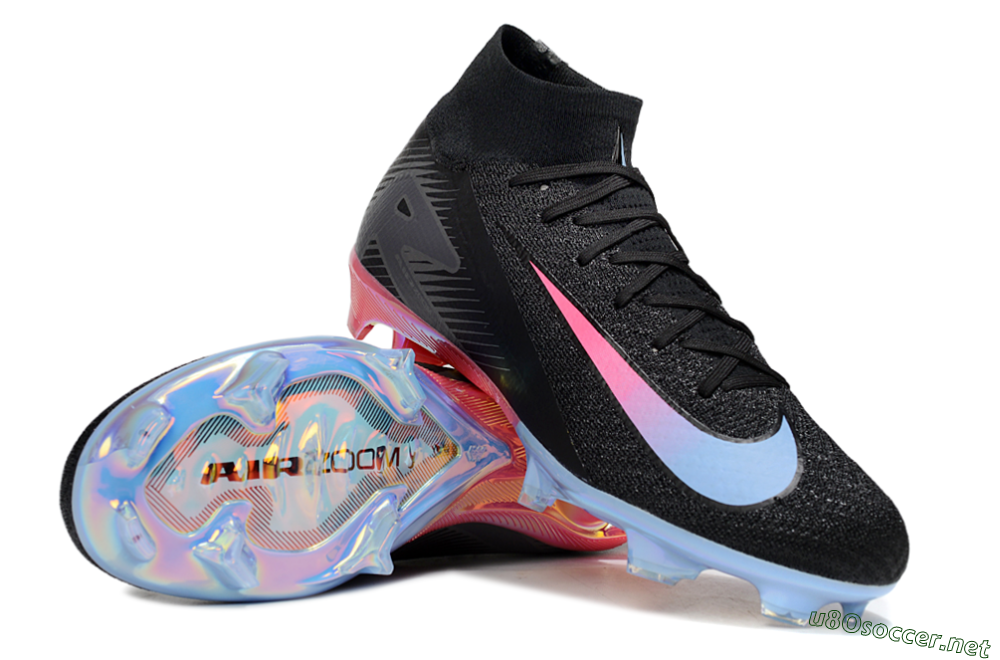Unisex Nike Air Zoom Mercurial Superfly 10 Elite FG Football Boots - Black/Blue/Pink 3