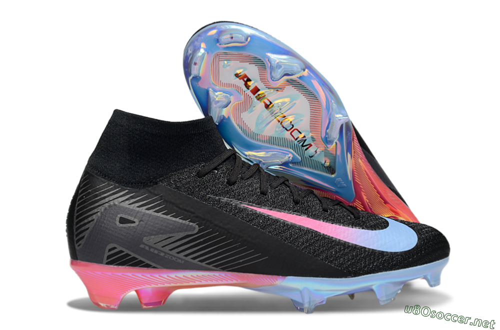Unisex Nike Air Zoom Mercurial Superfly 10 Elite FG Football Boots - Black/Blue/Pink 2