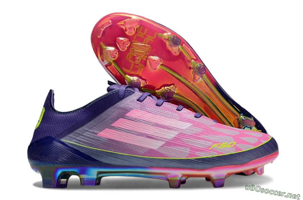 Men's Adidas F50 Elite FG Football Boots - Pink/Yellow/Blue 2