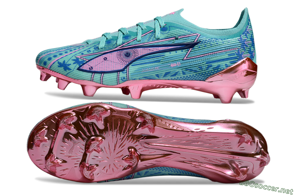 Men's Puma Ultra Ultimate FG Football Boots - Jade/Blue/Pink 1
