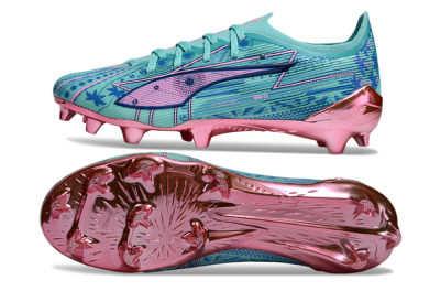 Men's Puma Ultra Ultimate FG Football Boots - Jade/Blue/Pink