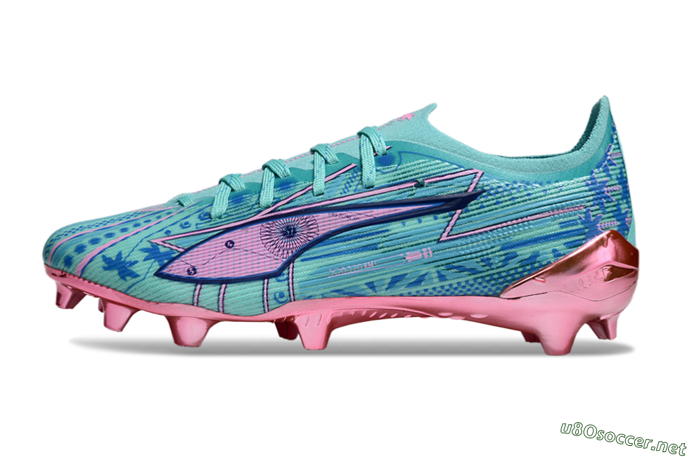 Men's Puma Ultra Ultimate FG Football Boots - Jade/Blue/Pink 0