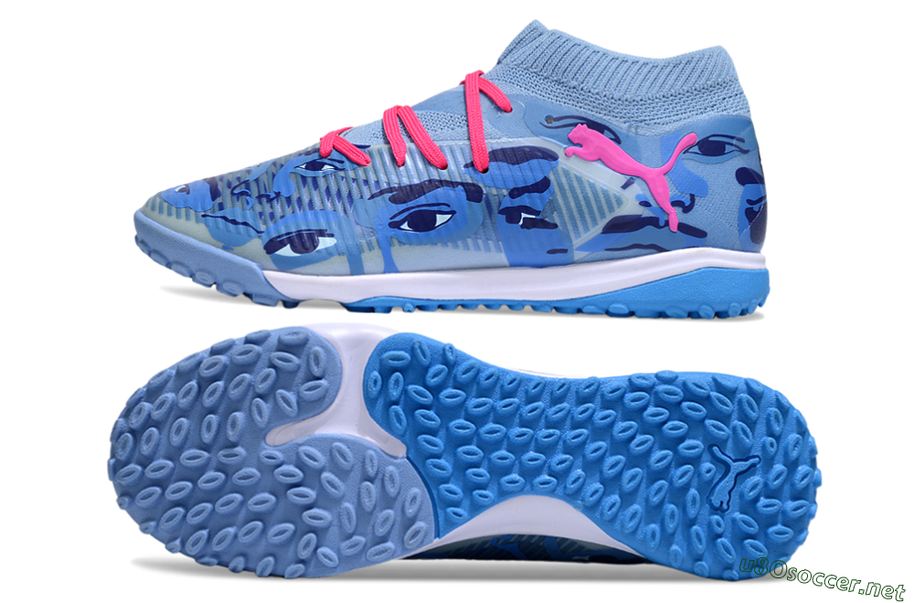 Men's Puma Future 8 Ultimate TF Football Shoes - Blue/Pink/White 1