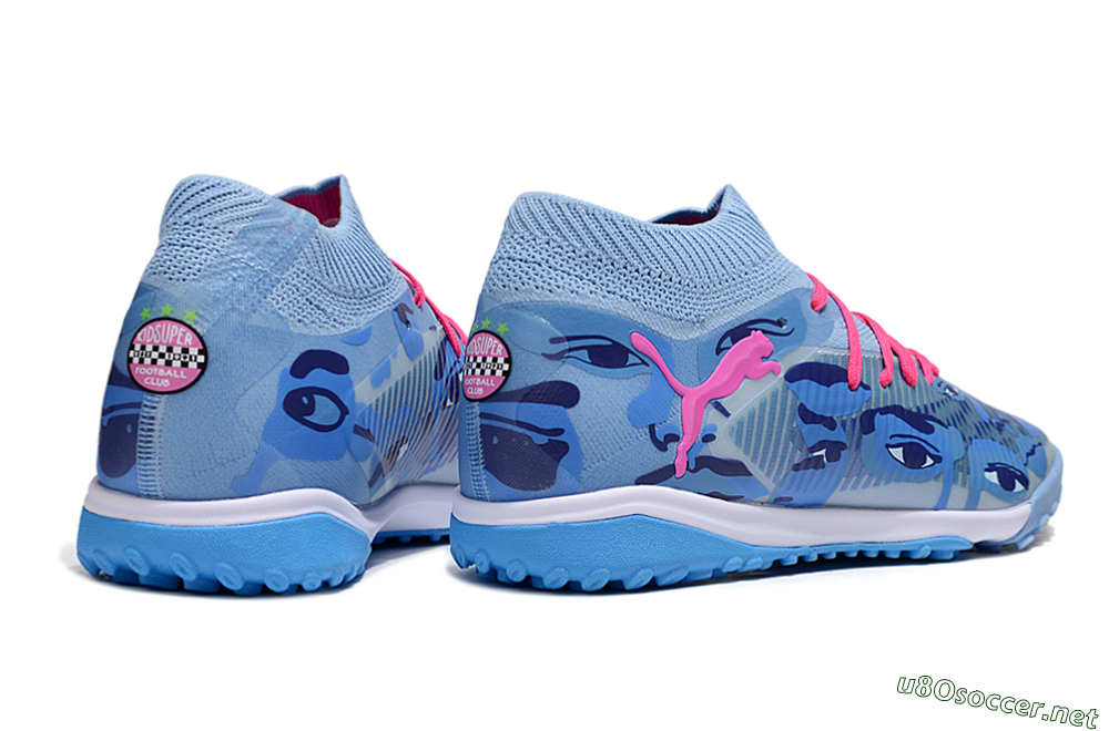 Men's Puma Future 8 Ultimate TF Football Shoes - Blue/Pink/White 6