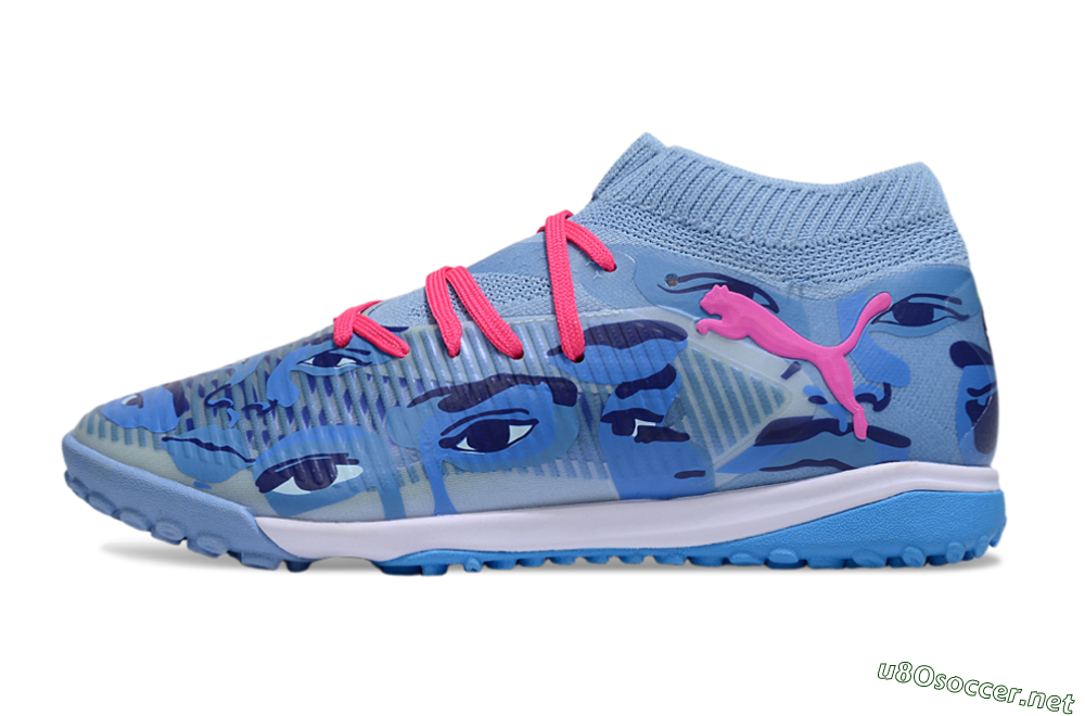 Men's Puma Future 8 Ultimate TF Football Shoes - Blue/Pink/White 0