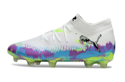 Men's Puma Future 8 Ultimate FG Football Boots - White/Blue/Yellow
