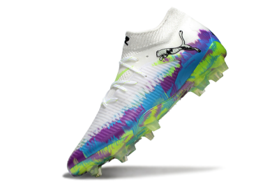 Men's Puma Future 8 Ultimate FG Football Boots - White/Blue/Yellow