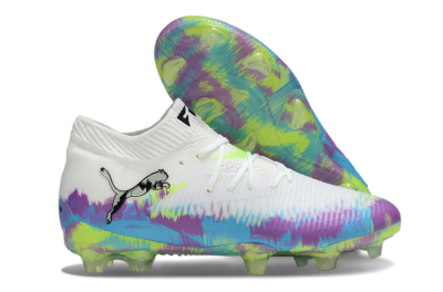 Men's Puma Future 8 Ultimate FG Football Boots - White/Blue/Yellow