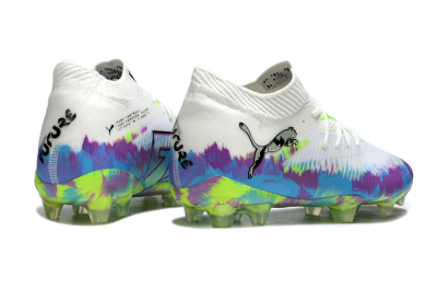 Men's Puma Future 8 Ultimate FG Football Boots - White/Blue/Yellow