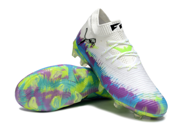 Men's Puma Future 8 Ultimate FG Football Boots - White/Blue/Yellow