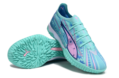 Men's Puma Ultra Ultimate TF Football Shoes - Jade/Blue/Pink