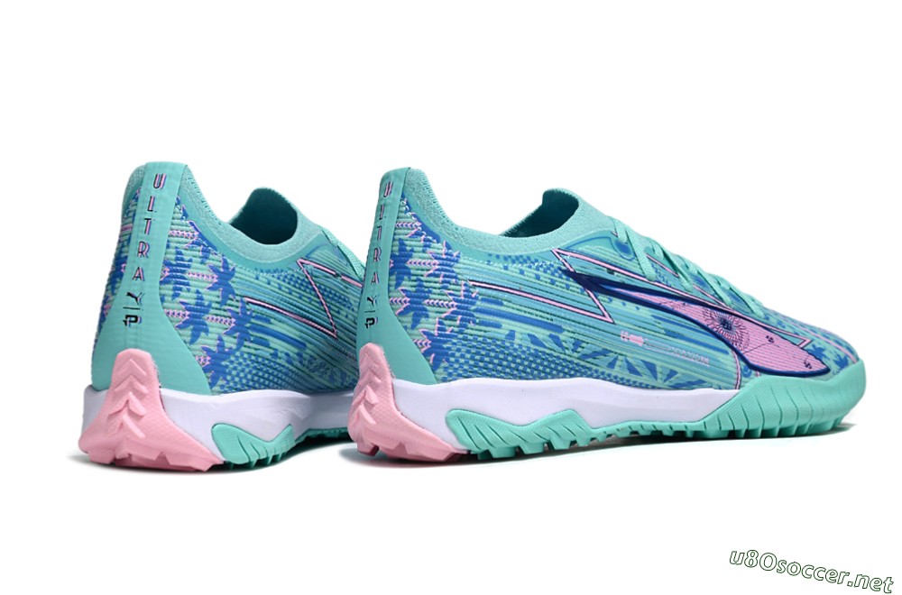 Men's Puma Ultra Ultimate TF Football Shoes - Jade/Blue/Pink 6