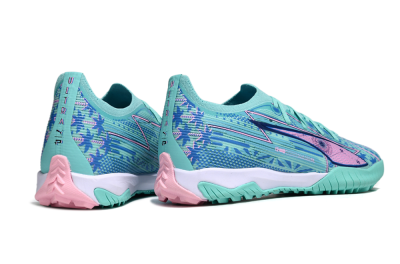 Men's Puma Ultra Ultimate TF Football Shoes - Jade/Blue/Pink