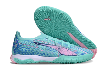 Men's Puma Ultra Ultimate TF Football Shoes - Jade/Blue/Pink