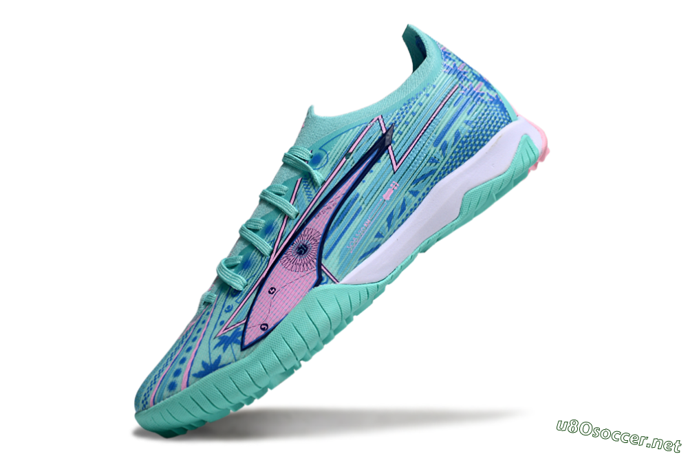 Men's Puma Ultra Ultimate TF Football Shoes - Jade/Blue/Pink 5